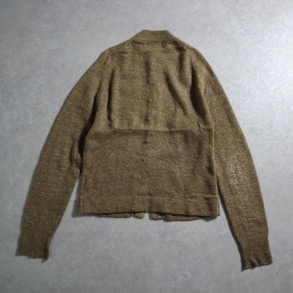 zucca◇極上◇高級モヘア ラメ糸ミックスデザイン フロントスナップ 