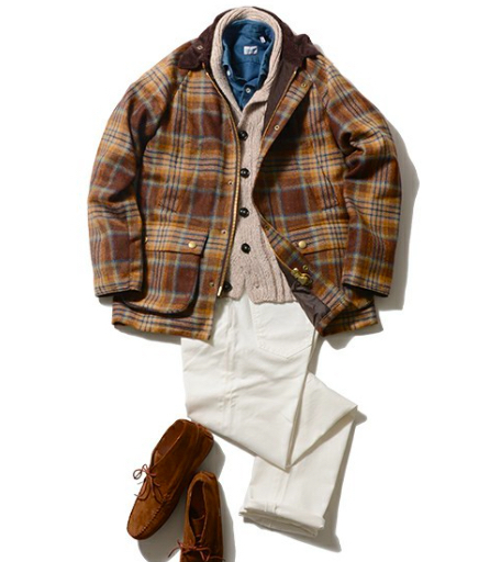 極美品/BEAMS F別注】Barbour BEDALE SL ウール ブラウンチェック 34 