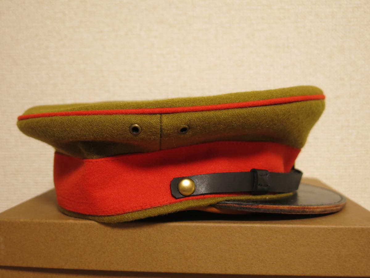 旧日本軍 陸軍兵・下士官用制帽 精密複製 約57cm 四五式 昭五式 検定印