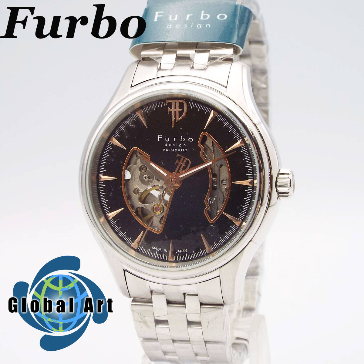 【驚きの破格値，定番人気】 あ11777 デッドストック Furbo フルボ/フルボデザイン/自動巻/メンズ腕時計/21石/文字盤 ブラック/スケルトン/純正ベルト/F5025(3針（時、分、秒）)｜売買されたオークション情報、yahooの商品情報 3針（時、分、秒）