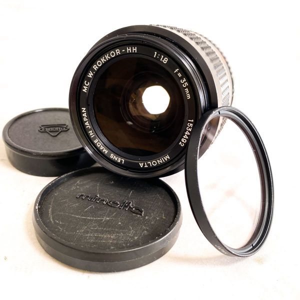 人気セール，格安 完動品 MINOLTA MC W.ROKKOR-HH F1.8 35mm ミノルタ ロッコール 広角単焦点 SR/MDマウント MFレンズ 大口径 C1757(ミノルタ)｜売買されたオークション情報、yahooの商品情報をアーカイブ公開 - オークファ ミノルタ