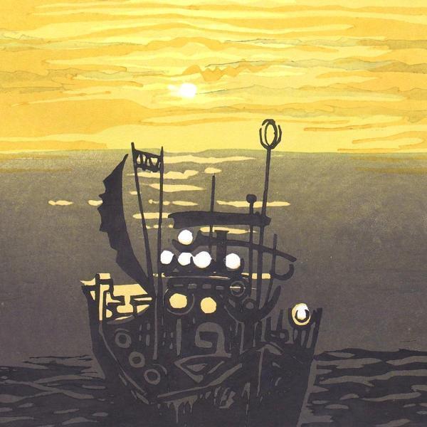 通販ポイント 【真作】【WISH】高橋信一「佐渡」木版画 10号 直筆