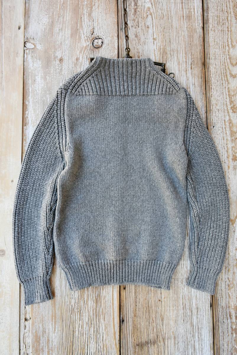 希少 イタリア製 美品 roberto collina ロベルトコリーナ ニット セーター リブ編み ハイネック モックネック ウール100% グレー イタリア製 collina roberto &frasl; イタリア高級ニット クルーネックニット