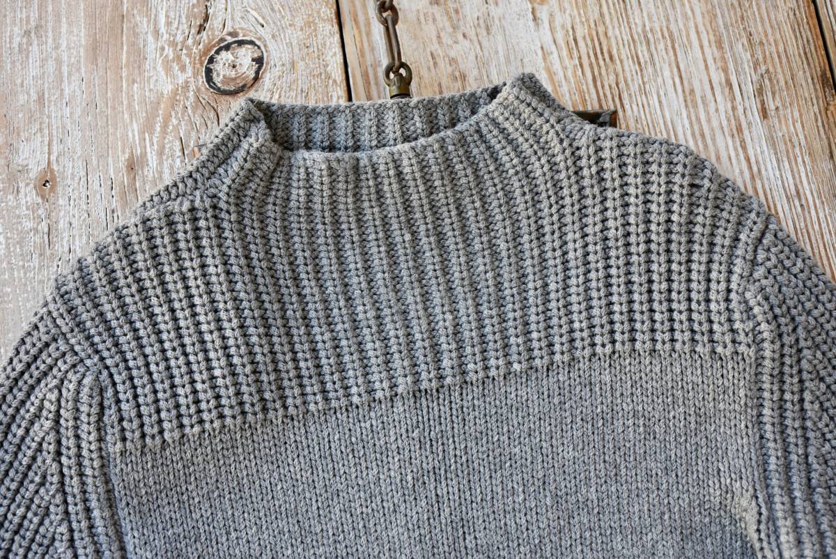 希少 イタリア製 美品 roberto collina ロベルトコリーナ ニット セーター リブ編み ハイネック モックネック ウール100% グレー イタリア製 collina roberto &frasl; イタリア高級ニット クルーネックニット