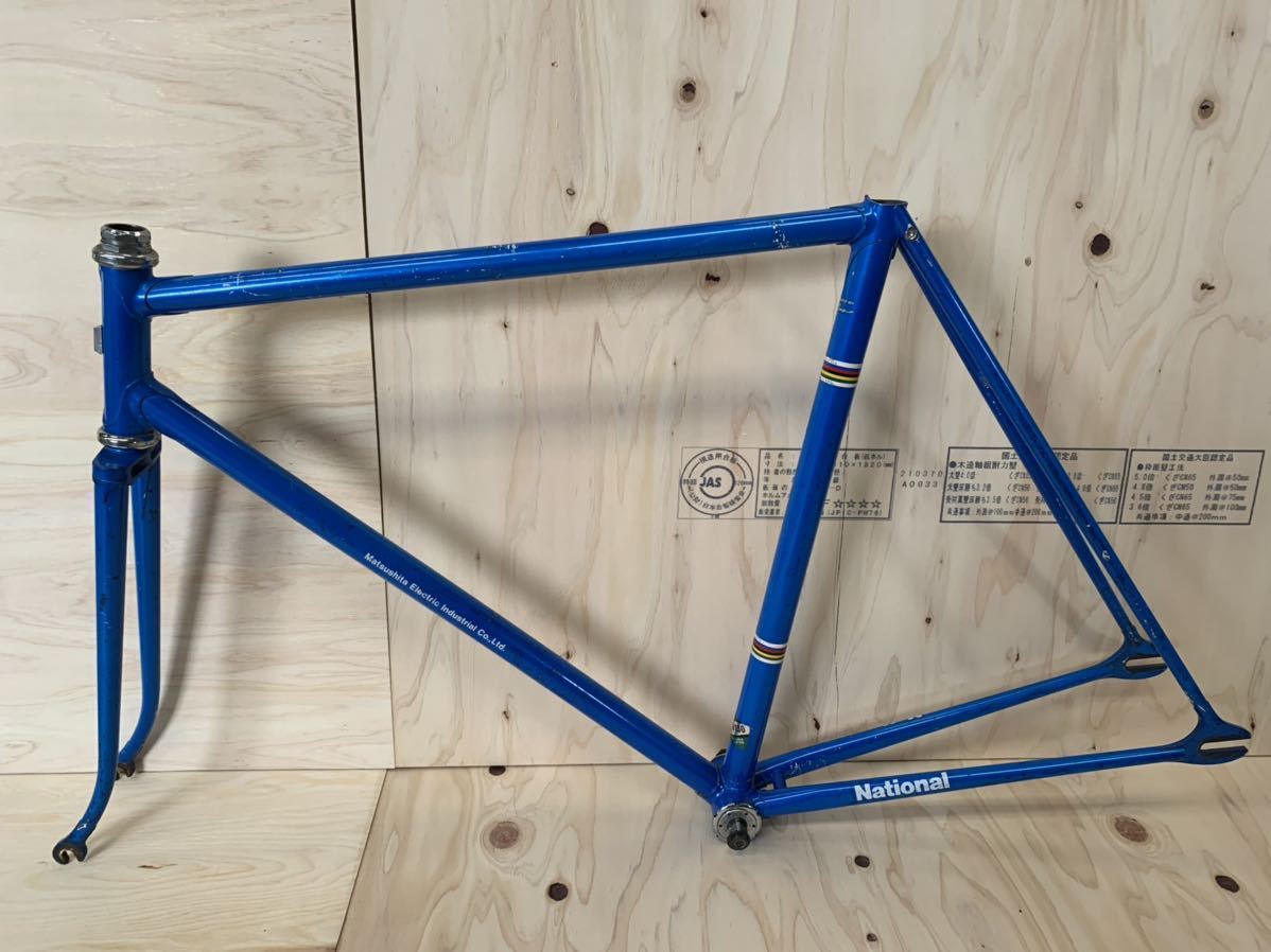 ナショナル 競輪 ピスト フレーム サイズ540mm クロモリ 非NJS 昭和52