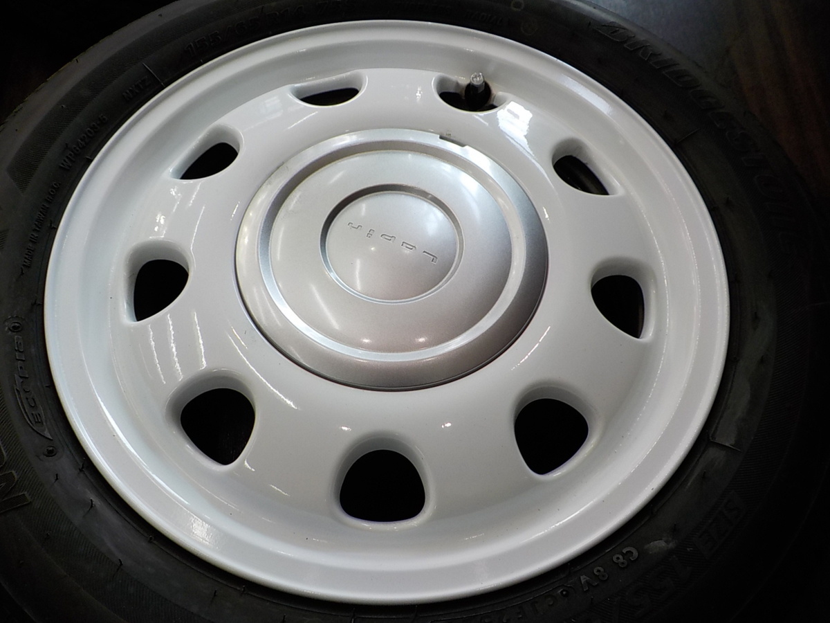 スズキ純正　155/65R14　4.5J+45　4H　100　ハブ54 +45 スズキ純正 4H タイヤ・ホイールセット 2025年製ミシュラン付 中古★送料無料