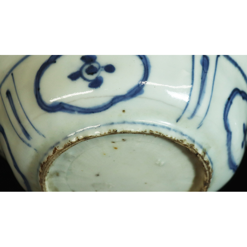 中国明代作 古染付 芙蓉手 獣面宝物文 兜鉢 一双 ＜22020108＞(明