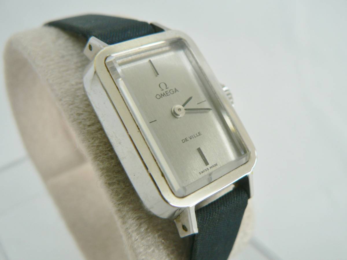 オメガ デビル 1円 OMEGA 手巻き シルバー文字盤 SS 腕時計 稼働
