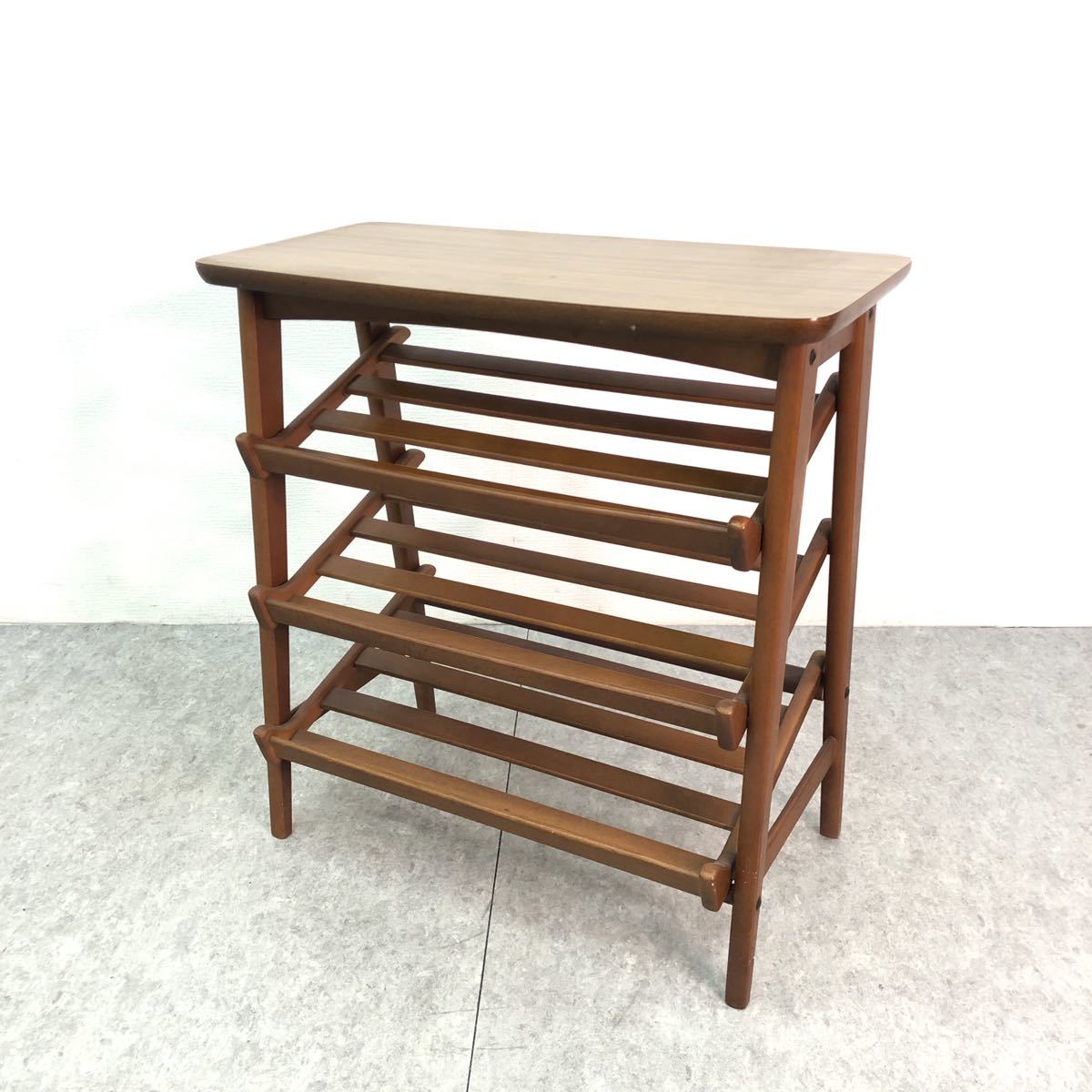 レア オールドカリモク マガジンラック スリッパラック テーブル