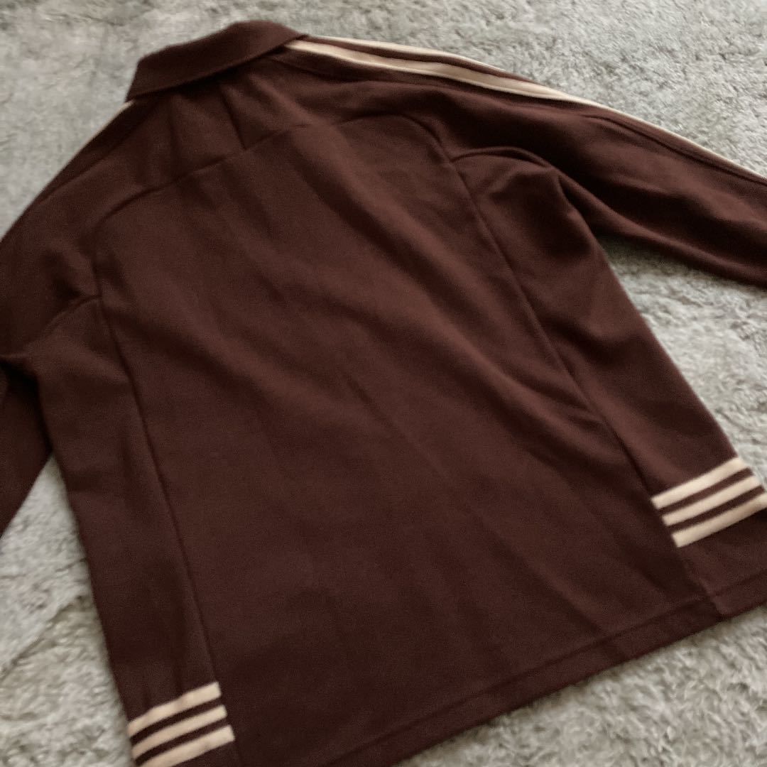 M〜L 古着 adidas アディダス ジャージ ブラウン 茶色 デサント