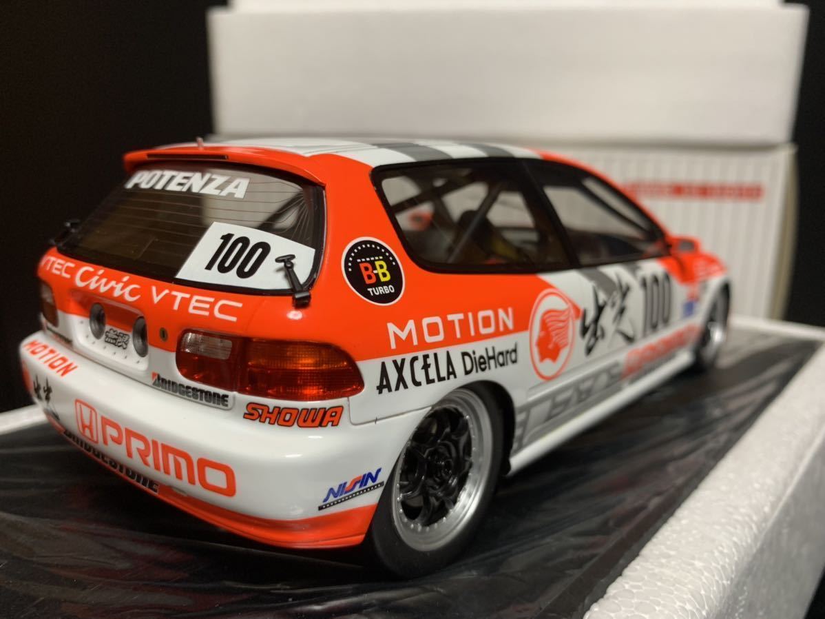 絶版] 1/18 Tarmac HONDA CIVIC EG6 出光 Gr.A 1993 JTC 台座付き限定300