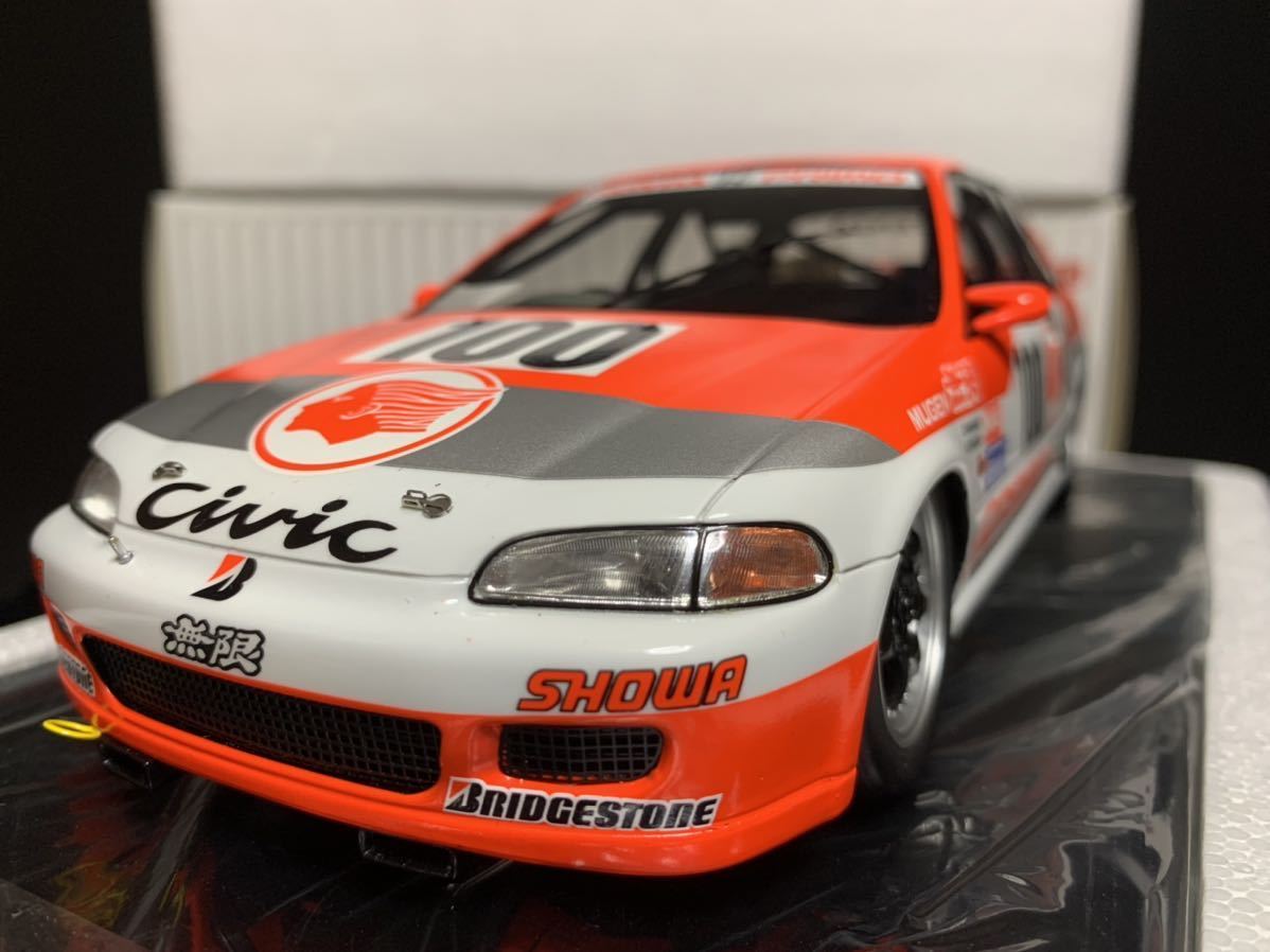 絶版] 1/18 Tarmac HONDA CIVIC EG6 出光 Gr.A 1993 JTC 台座付き限定300