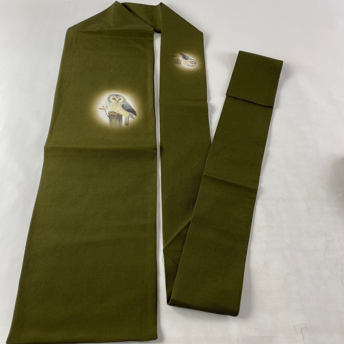 名古屋帯 名品 ふくろう 縮緬 金彩 茶緑色 正絹 【中古】 ☆☆☆☆ 美品 正絹 名古屋帯 平和屋着物▽太鼓柄袋帯 流れ星 ふくろうの通販