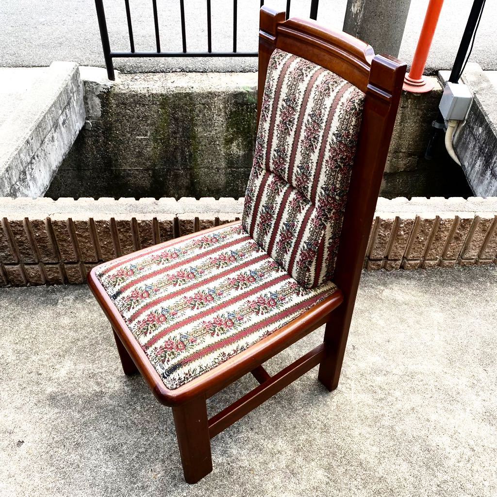 アンティーク 木製 花柄 チェア AMSTER 風車ロゴマーク ゴブラン 椅子