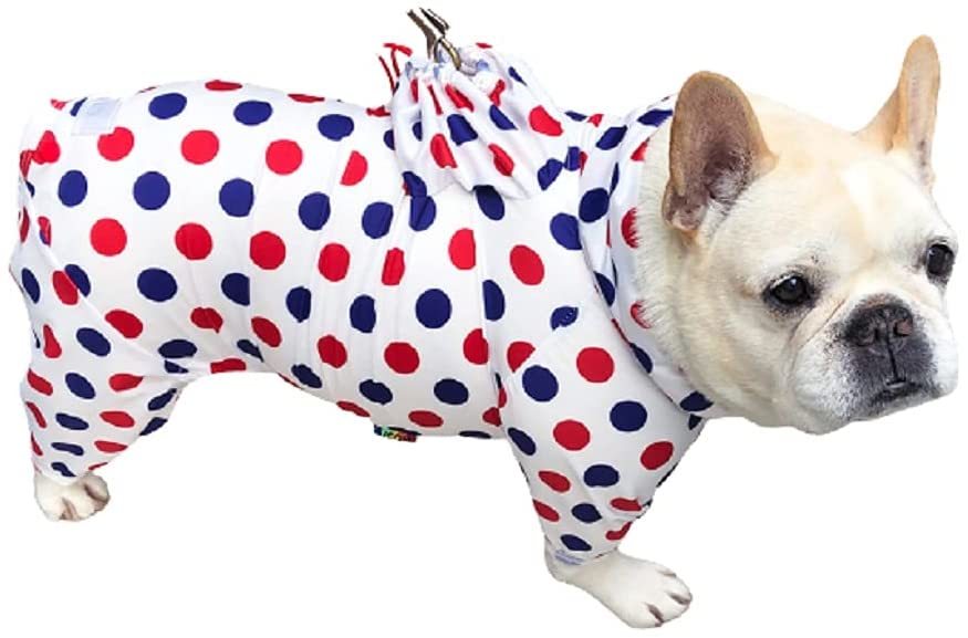 新品 送料無料 定価3278円 犬服 VERY ストレッチフルカバーレインコート 合羽 カッパ 4脚タイプ D4号 小型犬 ドッグウェア