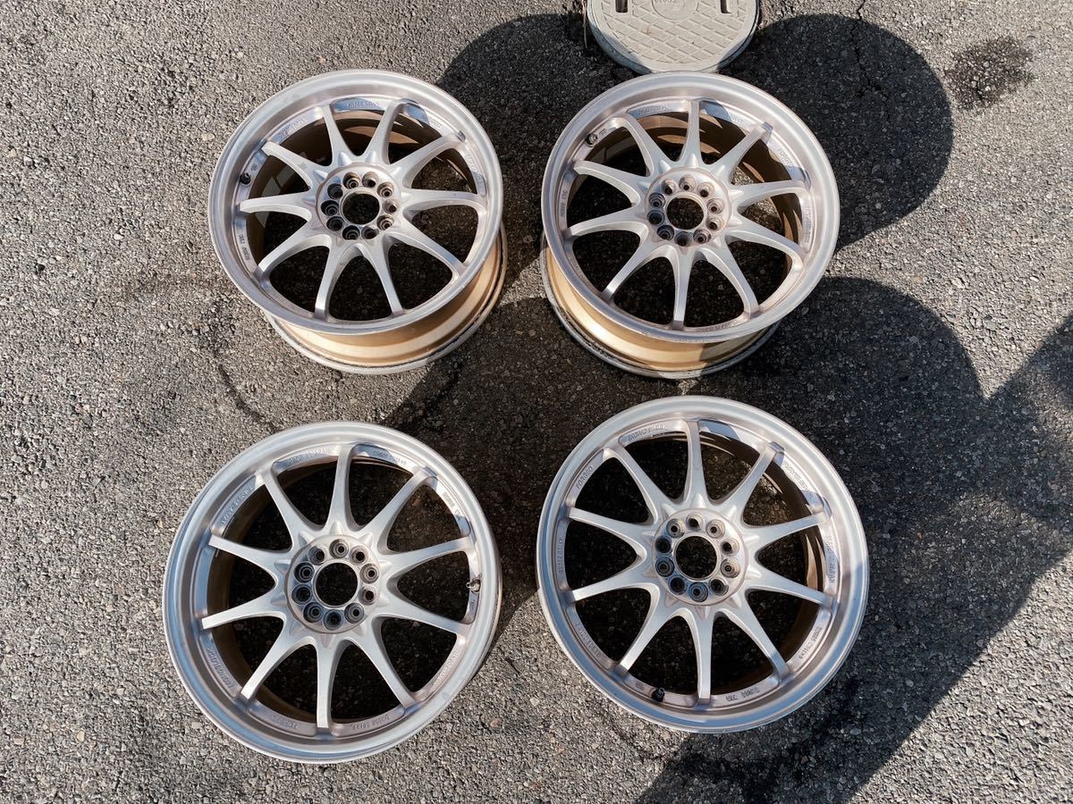 RAYS VOLK RACING CE28N シルバー 17インチ 7.5j通し +50 pcd100 4本 