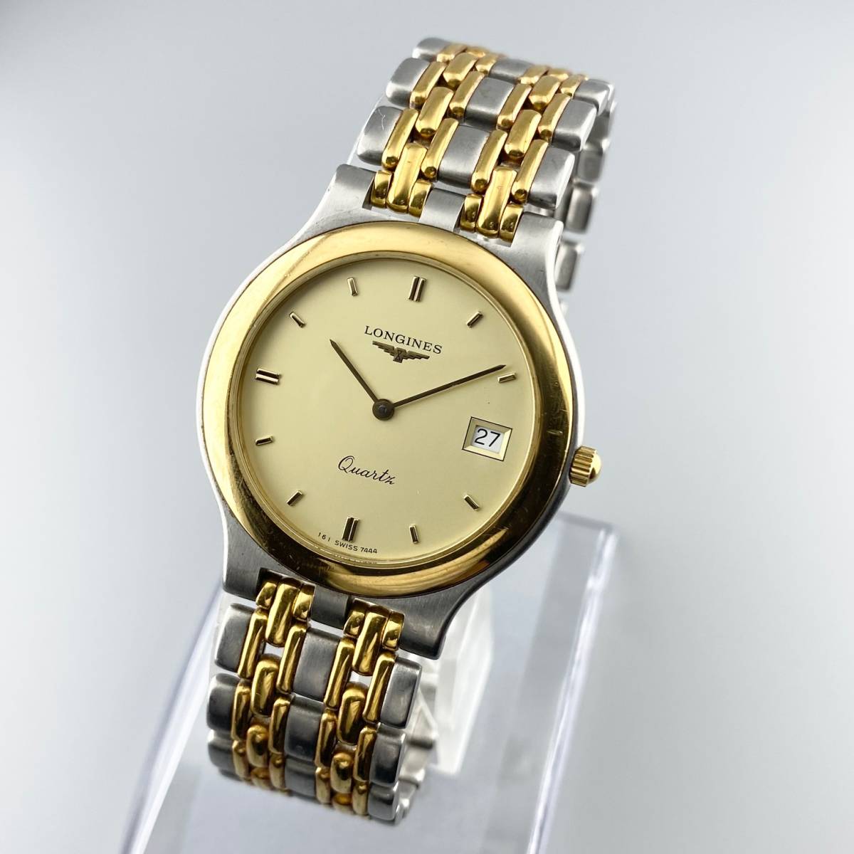 1円〜】LONGINES ロンジン メンズ 腕時計 ゴールド文字盤 ラウンド 