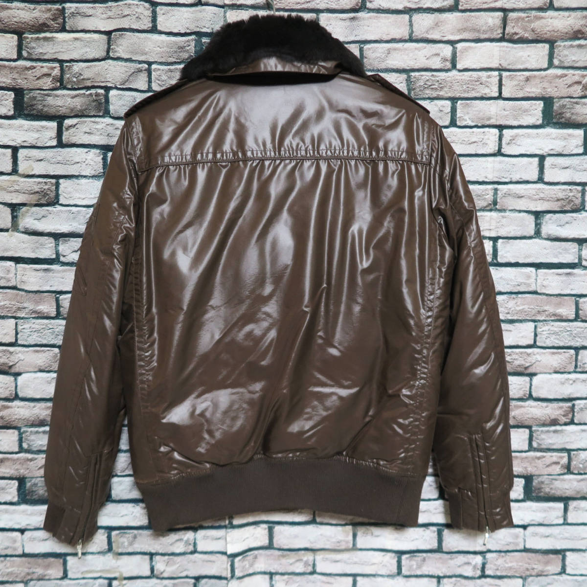 極美品 BURBERRY BLACK LABEL ラビットファー ホワイトグース ダウン 