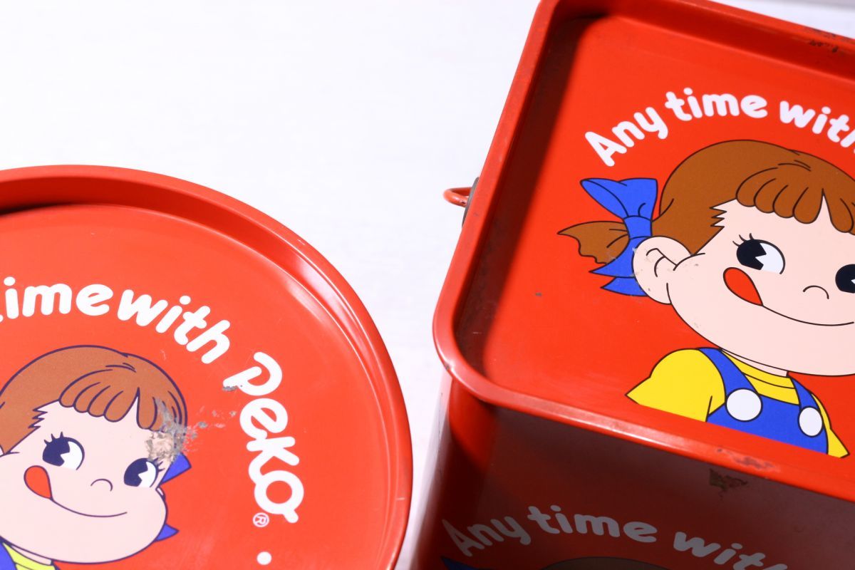 レトロ ペコちゃん 缶ケース 蓋つき 3点 まとめ売り 缶 カンカン PEKO レトロ ペコちゃん 缶ケース 蓋つき 3点 まとめ売り 缶 カンカン PEKO