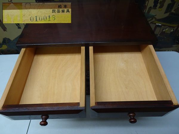 松本民芸家具 小引き出し 小箪笥 ミズメザクラ 三段四杯小抽斗 整理箱