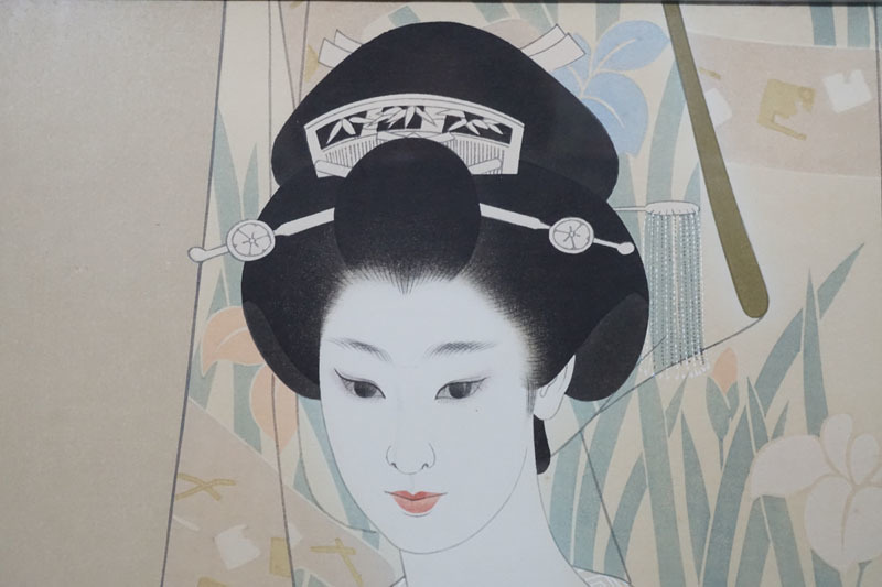 Yahoo!オークション B287◇美人画巨匠【志村立美】 木版画 「あやめ