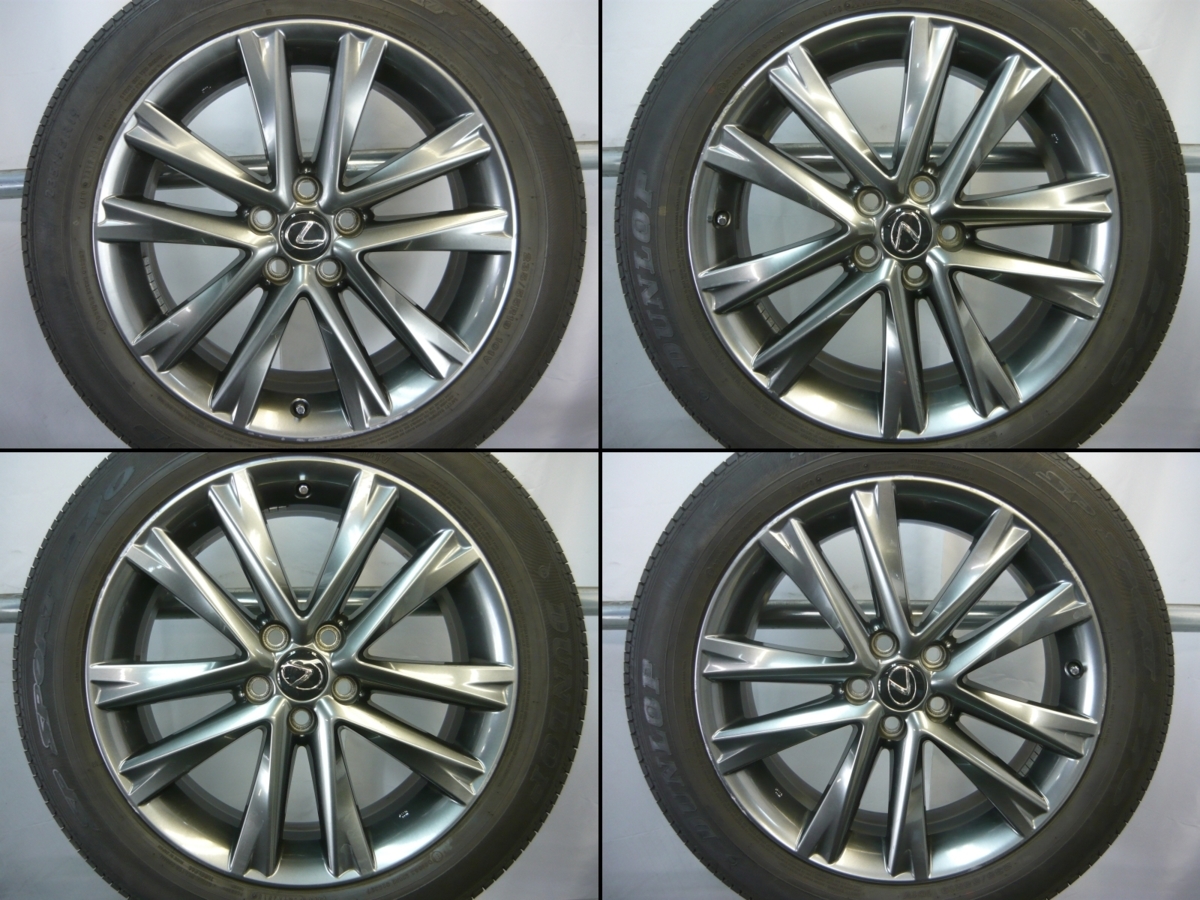 良品！10系レクサスRX Fスポーツ純正＋純正ダンロップSP270◆19×7.5J＋35 5穴×114.3●235/55R19●タイヤホイール4本セット●(nW577