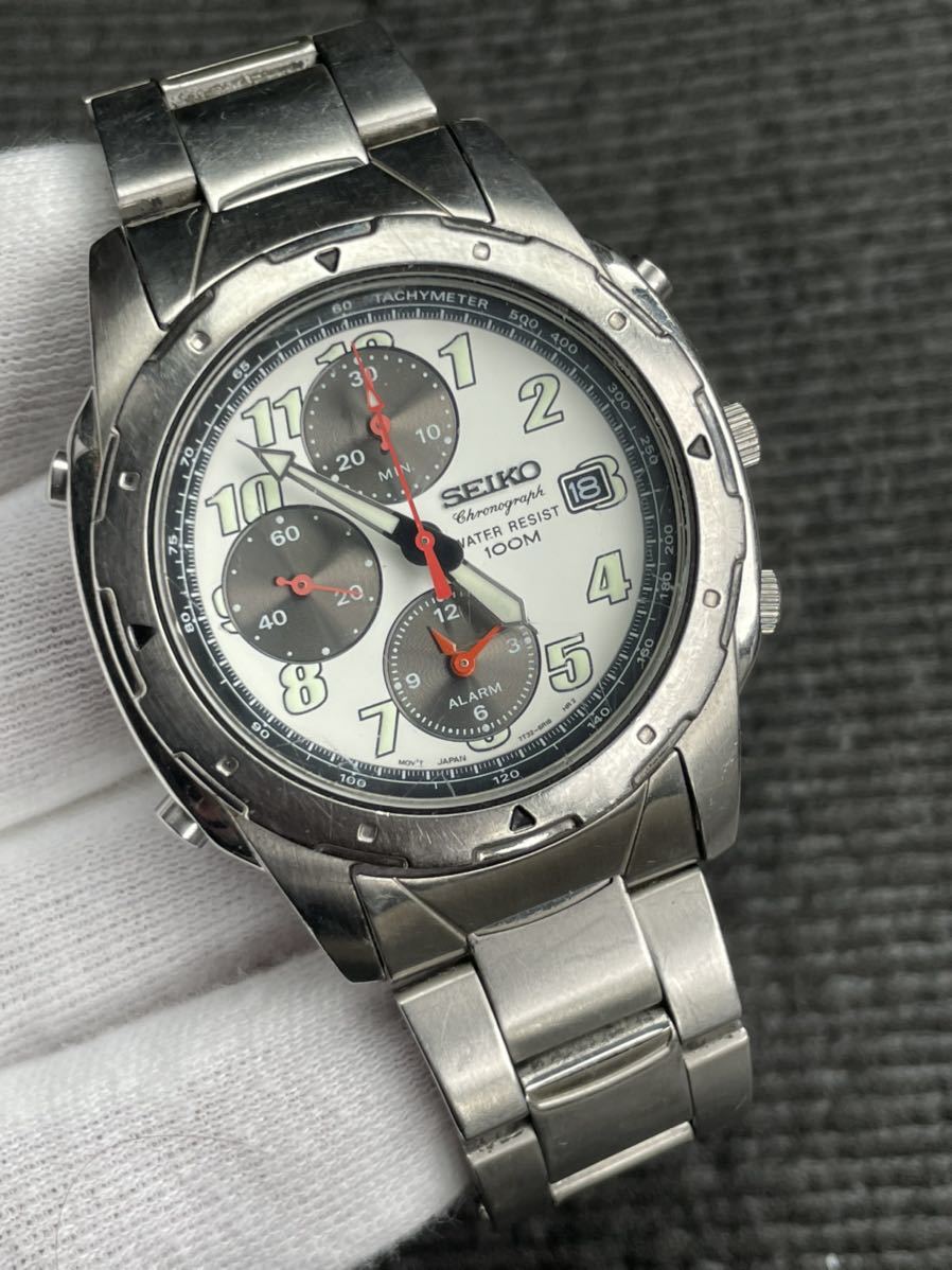 1円～ SEIKO セイコー クロノグラフ 7T32-6M30 腕時計 動作未確認 現状 