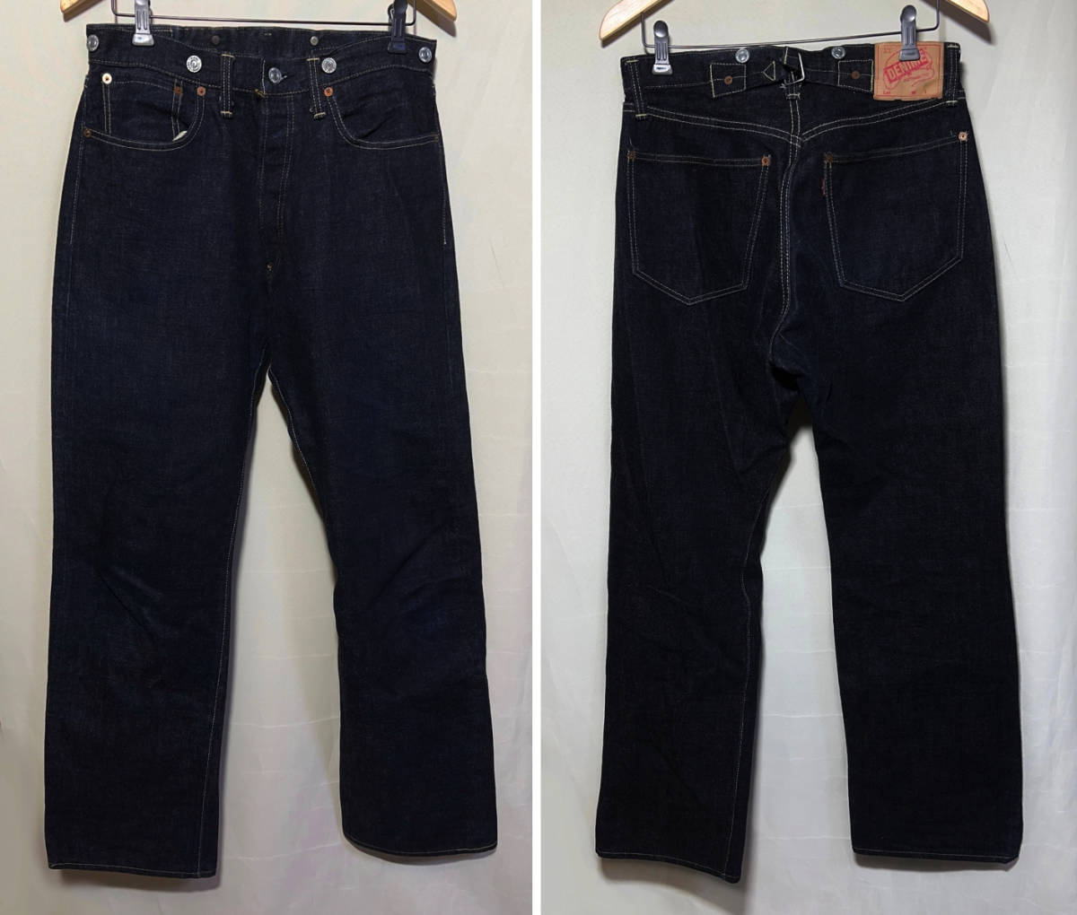 90s 濃紺 Denime オリゾンティ XXタイプ 30s 復刻 サスペンダーボタン 