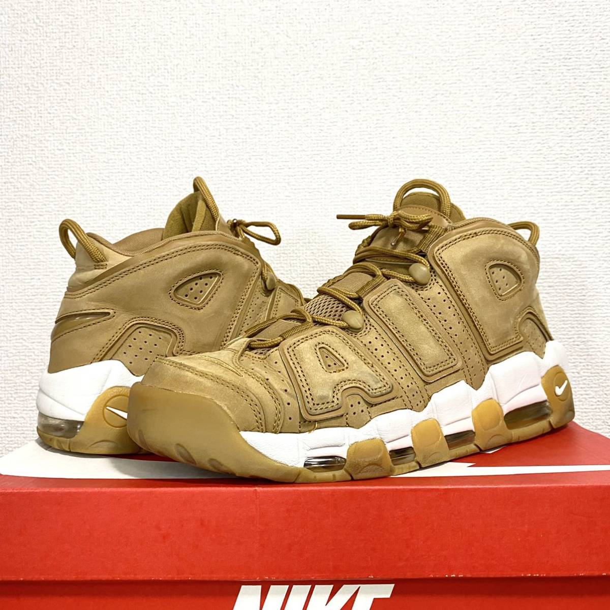 美品人気 NIKE AIR MORE UPTEMPO モアテン ガムライトブラウン 28cm 