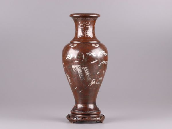 中国古玩 唐物 時代物 細密細工 花瓶 極上品 ⁄ 古銅造 花器 花瓶一対
