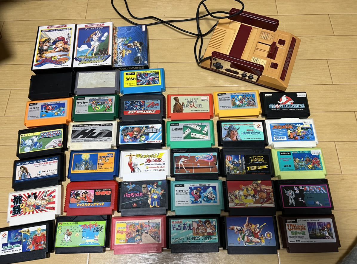 送料無料 まとめ売り ファミコン ソフト36本セット FC本体付き