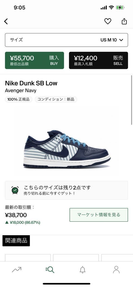 新品未使用 送料無料 Nike SB Dunk Low SB Avenger Navy アベンジャー 