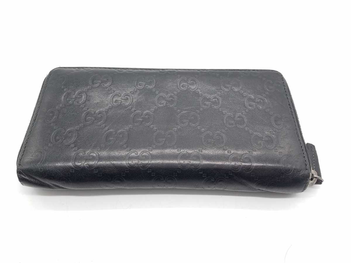 GUCCI 長財布 レザー ブラック GG柄 ☆244994・0416☆ ファスナー