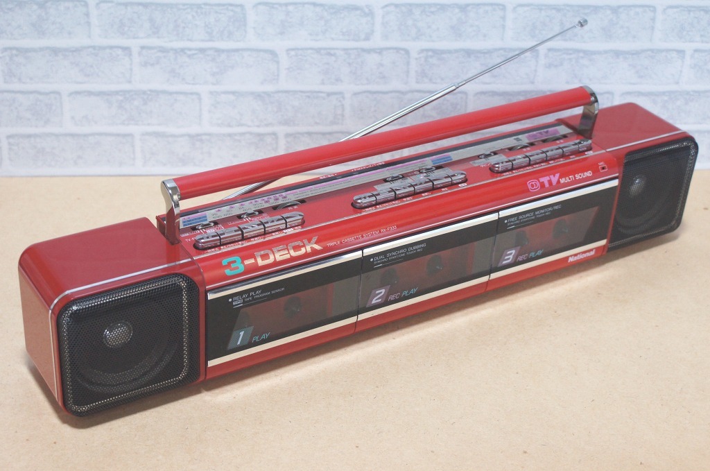 専用 ご確認 ナショナル National 3-DECK CASSETTE アダプター付 SYSTEM TRIPLE