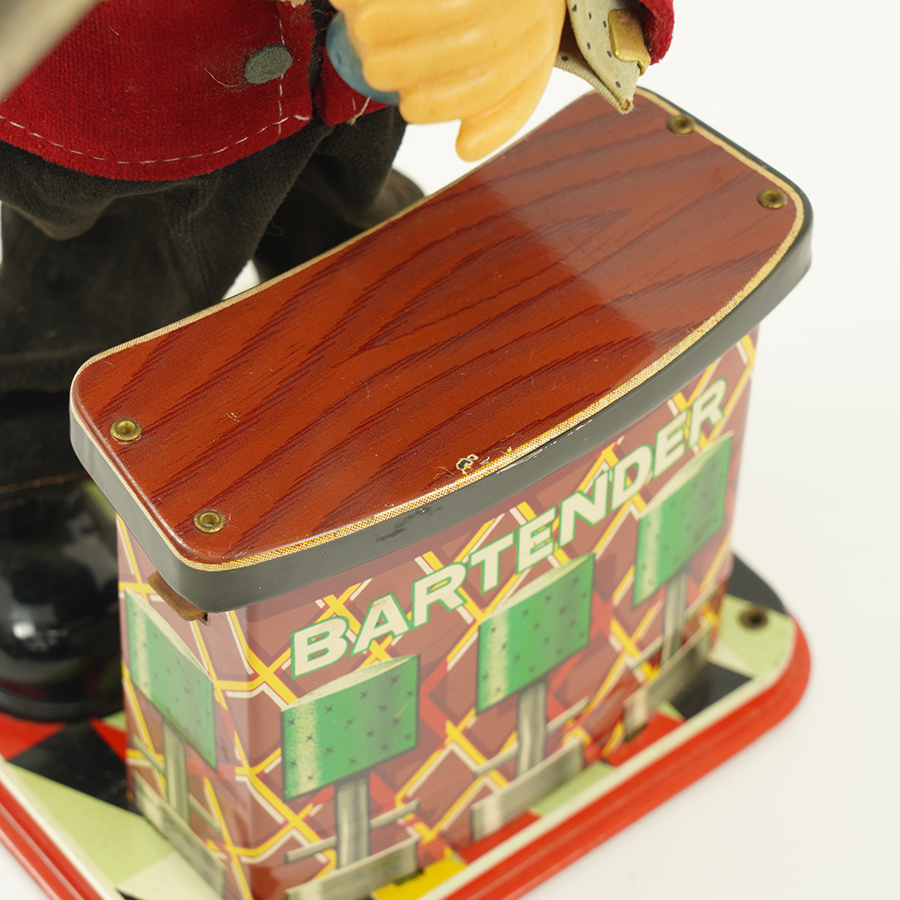 ジャンク品 BARTENDER バーテンダー ブリキ 人形 高さ約30cm 日本製