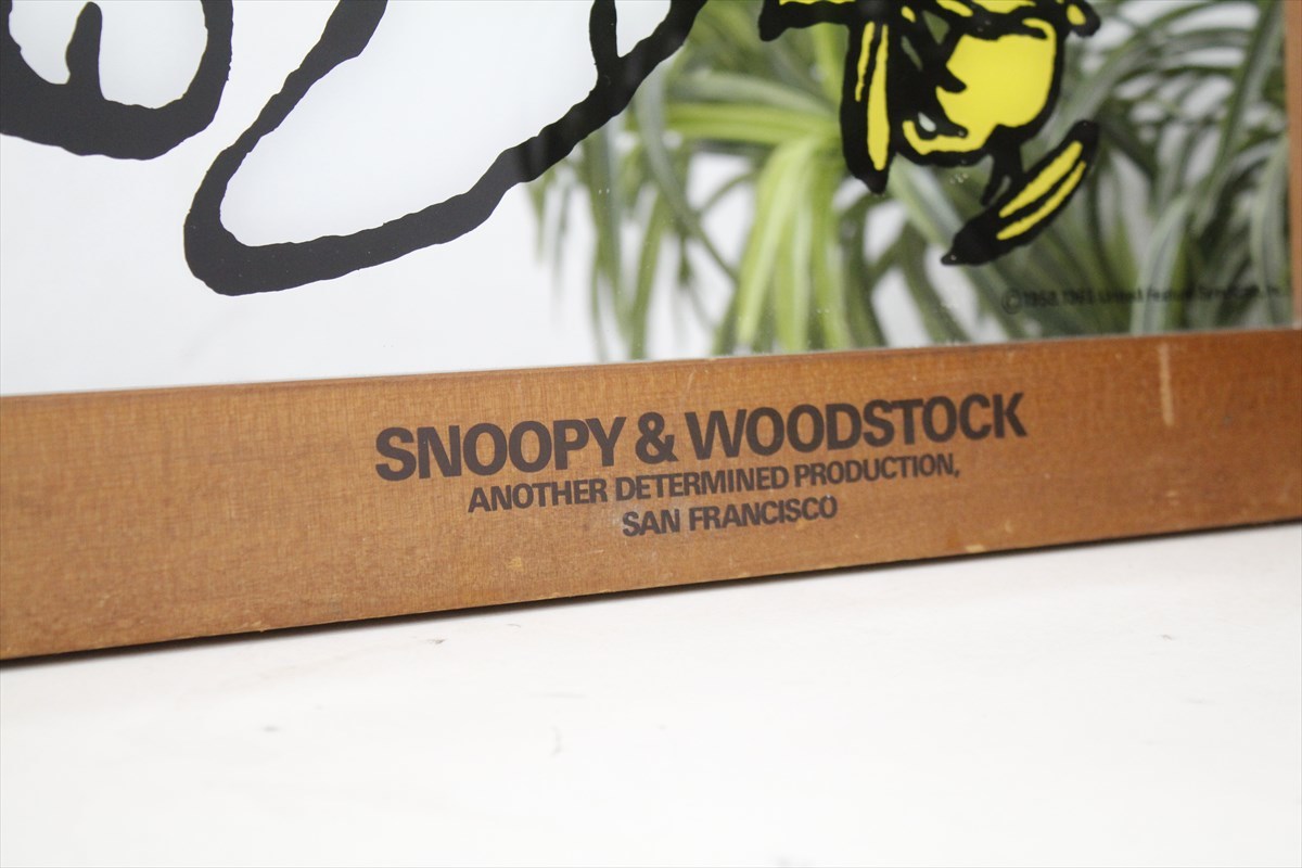 スヌーピー SNOOPY ビンテージ パブミラー 鏡 時代物 アンティーク