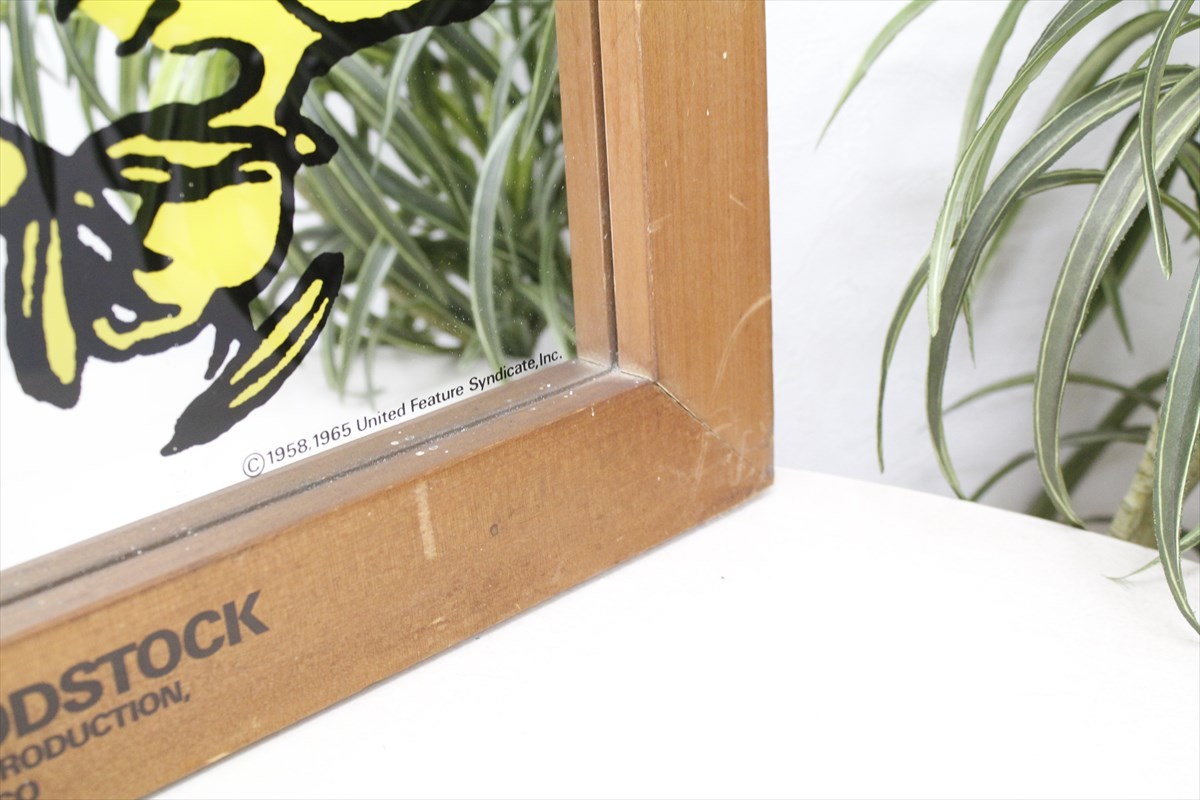 スヌーピー SNOOPY ビンテージ パブミラー 鏡 時代物 アンティーク