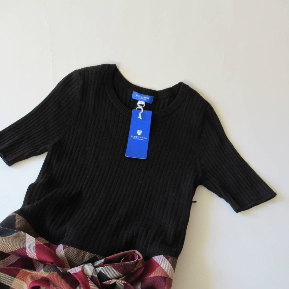 LABEL &frasl; BLUE CRESTBRIDGE BLACK ブルーレーベル・クレストブリッジ公式(ブルーレーベル&frasl;ブラック 高級 10周年記念クレストブリッジチェックドッキングドレス（ドレス グレイＬ 0 たてスラブ作務衣 ひめか作務衣 日本製 メンズ CRESTBRIDGE(ブルー CRESTBRIDGE(ブルーレーベル・クレスト