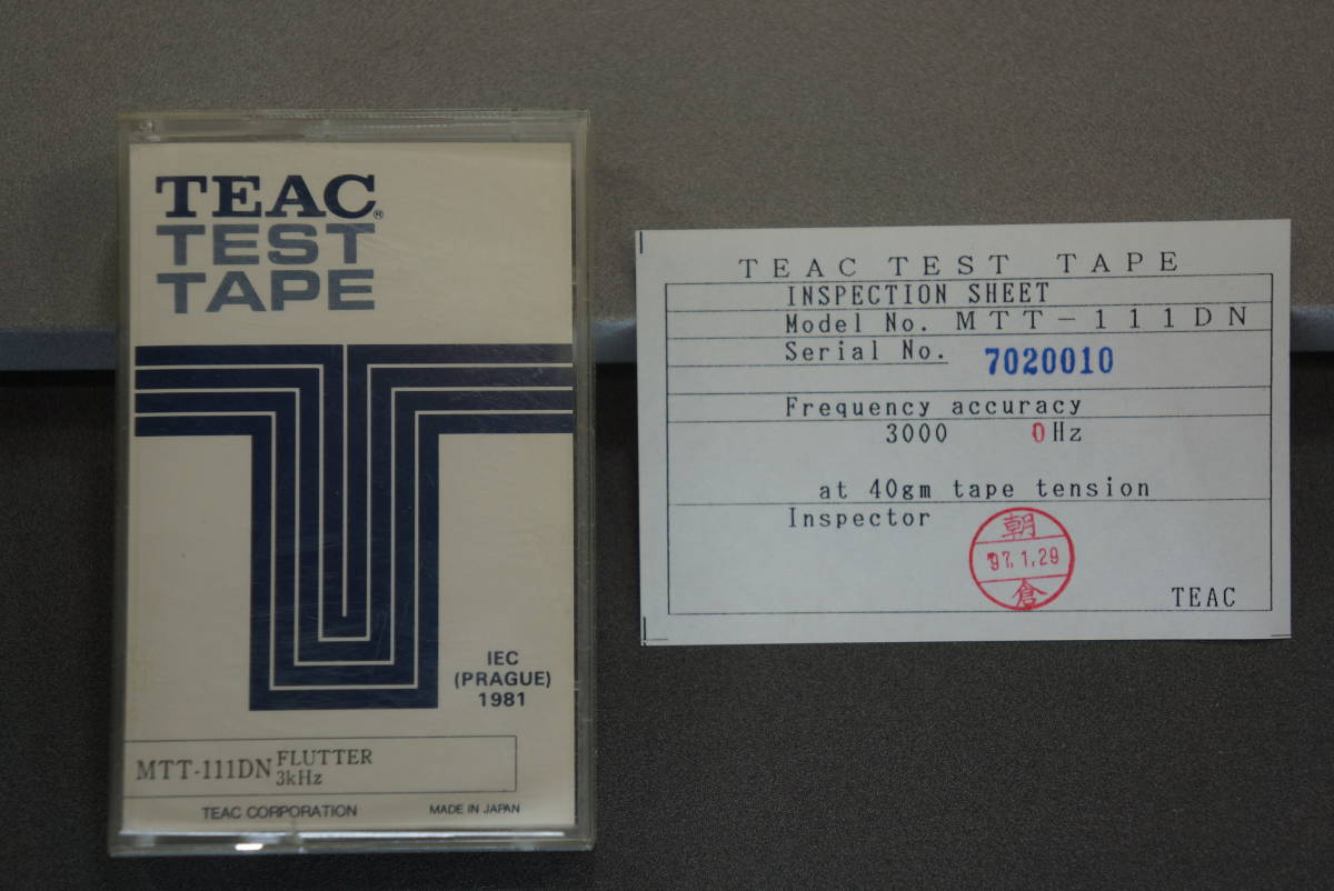 ティアック TEAC TEST TAPE 希少！TEAC tape テストテープ test
