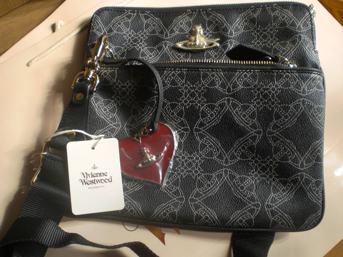 Westwood Vivienne ヴィヴィアンウエストウッド ショルダーバッグ (ヴィヴィアンウエストウッド) ヴィヴィアン ブラック ウエストウッド ネイビー オーブ レディース バッグ チェーンオーブレザーショルダーバッグ Red レッドレーベル(Vivienne ドロスト