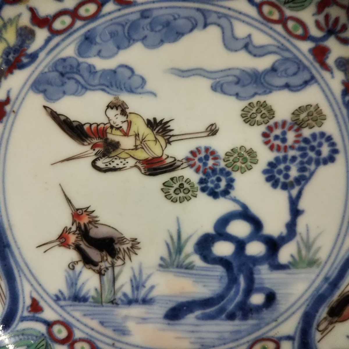 古伊万里 色絵 豆皿 伊万里 金彩 小皿 有田焼 菱 鳥 蛸唐草 蝶