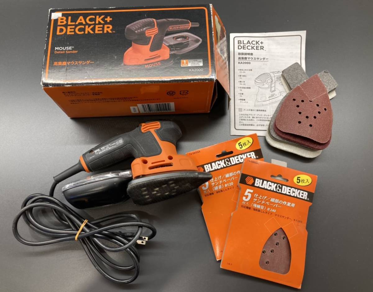  BLACK+DECKER/ ブラックアンドデッカー 高集塵マウスサンダー サンドペーパー付 品 コード式(サンダー一般)｜売買されたオークション情報、yahooの商品情報をアーカイブ公開 - オークファン サンダー一般