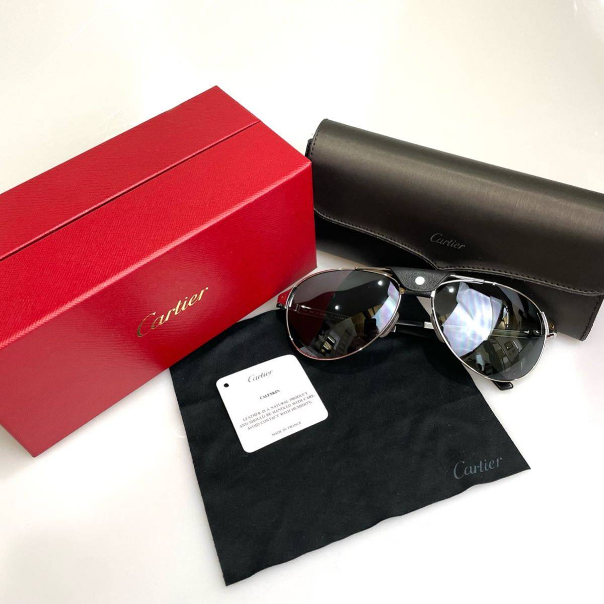 H46美品✨Cartier カルティエ　サングラス　ヴィンテージ　53□18 極美品!! 希少!! 限定品 CARTIER カルティエ SANTOS-DUMONT EDITION