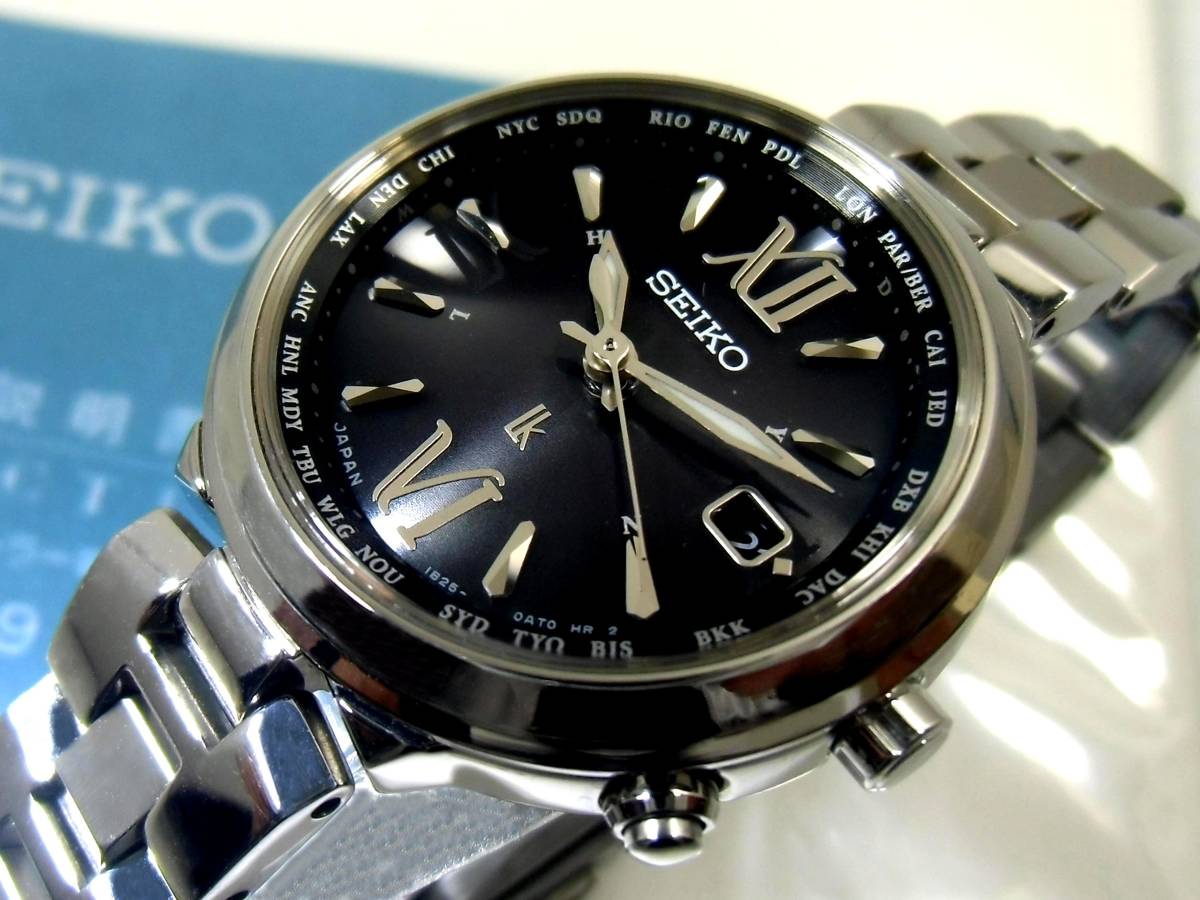 希少】SEIKO ルキア 腕時計 1B25-0AL0 電波ソーラー 黒 LUKIA セイコー