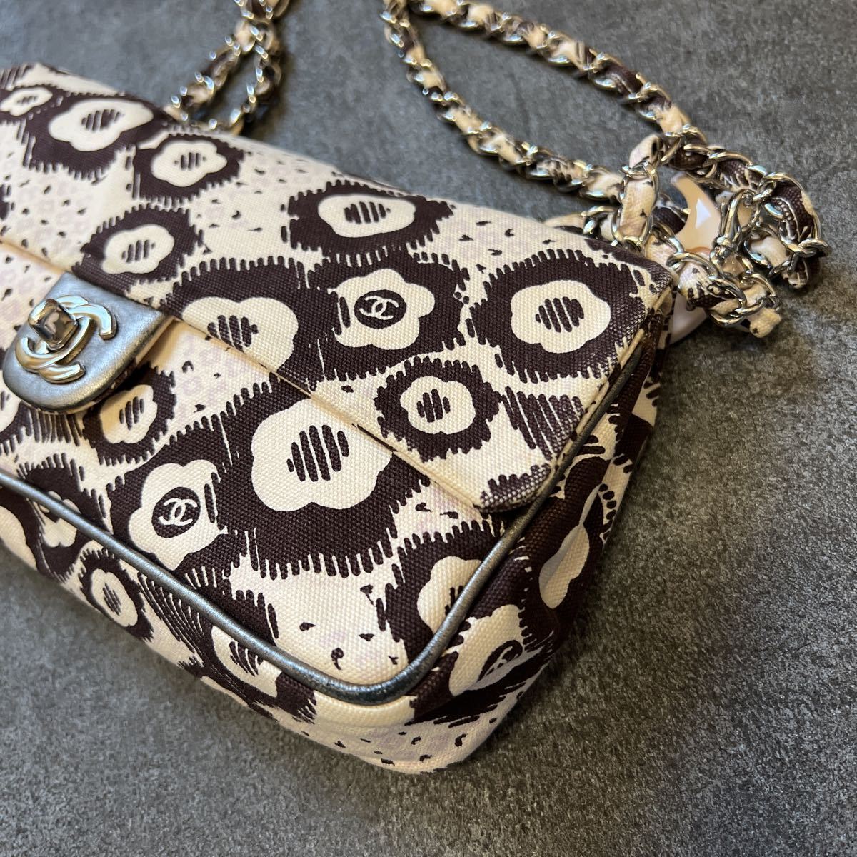 美品 レア CHANEL シャネル マトラッセ 花柄 ショルダーバッグ 2WAY 