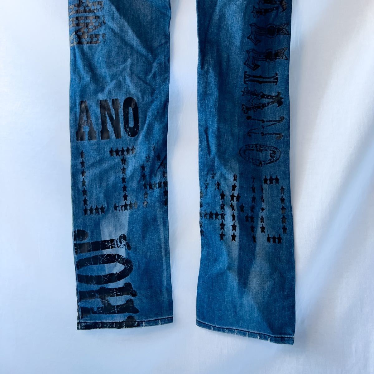 美品 00年代 本人期 ジョンガリアーノ 新聞柄 john Galliano denim 