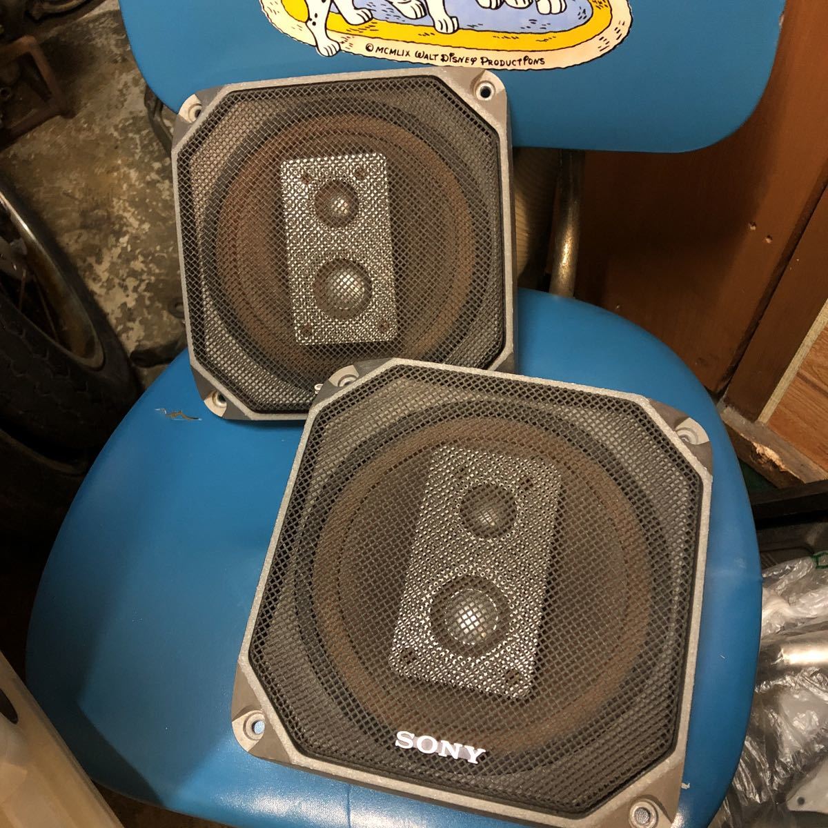 SONY ソニー スピーカー XS-618 中古 当時物 旧車 2個セット アルミ