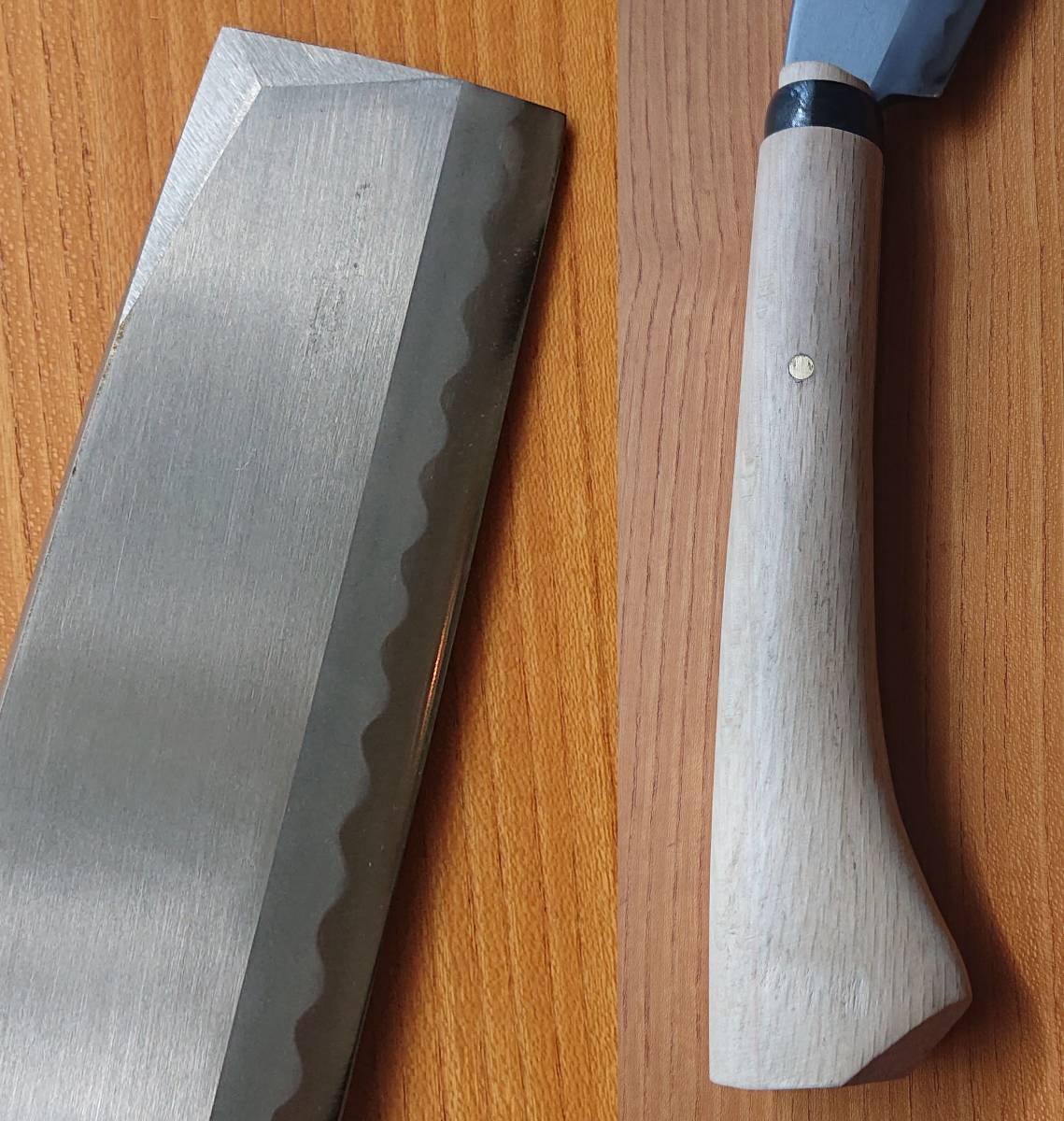 ☆柄付き☆両刃 刃渡り24㎝ 最高級鋼入り 三ツ星◇土佐高級林業用打  