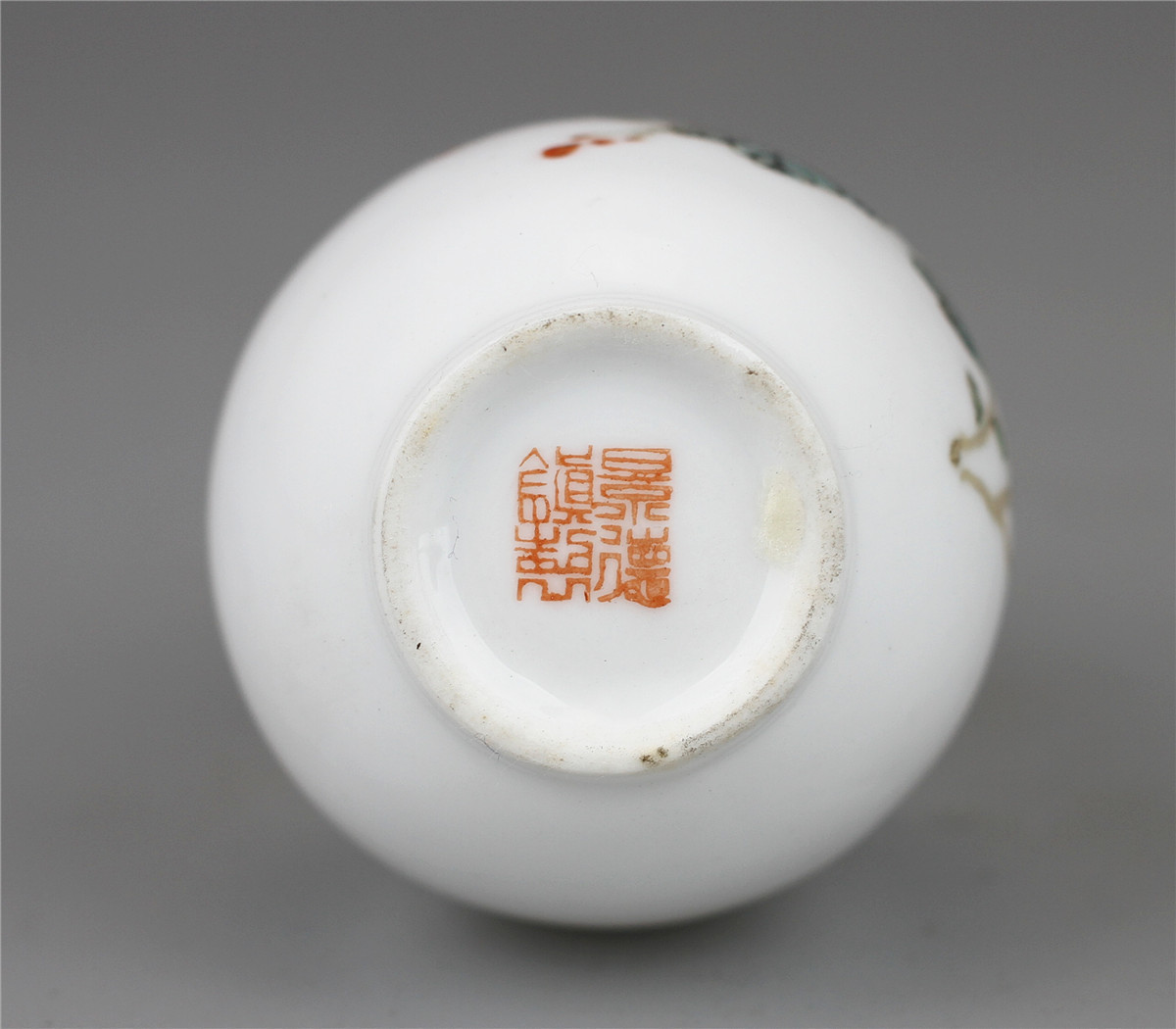 ろ0021i 【民国粉彩】 景徳鎮製 粉彩花鳥文瓢箪小花瓶／状態いい美品