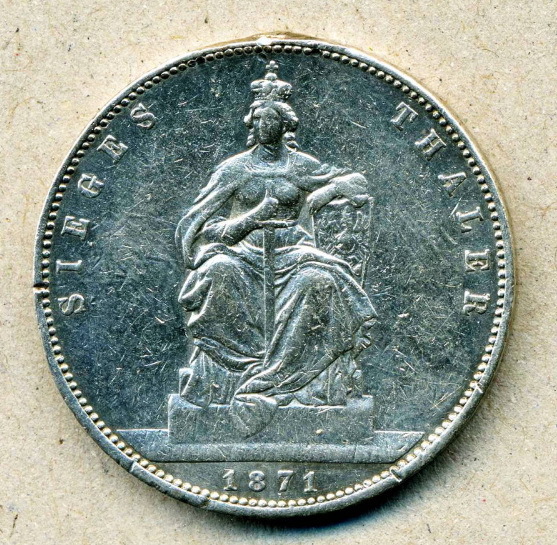 招*@様 1871年ドイツ　プロイセン王国　　タラー 銀貨　ウィルヘルム王 1871年 - プロイセン ターラー ヴィルヘルム1世 Wikipedia ドイツ